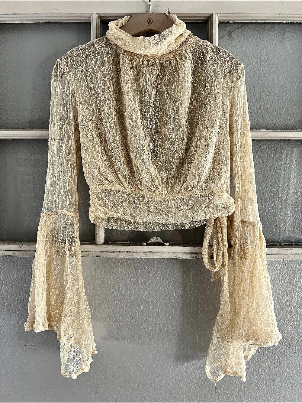 Free People She's A Romantic Top Cream Lace Blouse S